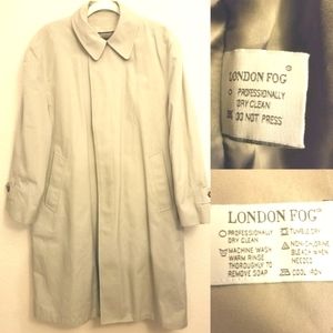 London Fog Tan Classic Trench Coat Sz 38 Short